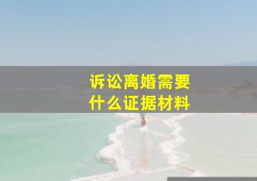 诉讼离婚需要什么证据材料