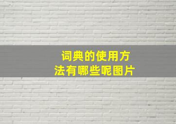 词典的使用方法有哪些呢图片