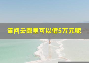 请问去哪里可以借5万元呢