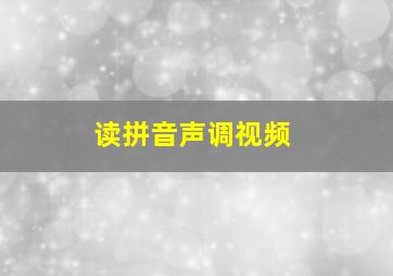 读拼音声调视频