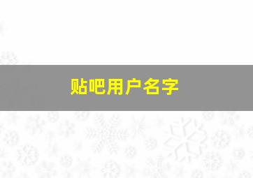 贴吧用户名字