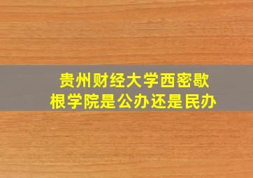 贵州财经大学西密歇根学院是公办还是民办