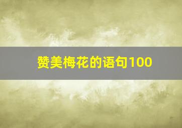 赞美梅花的语句100