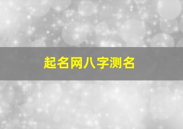 起名网八字测名