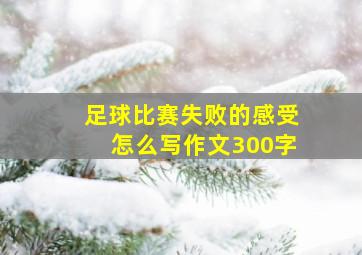 足球比赛失败的感受怎么写作文300字