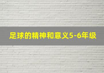 足球的精神和意义5-6年级