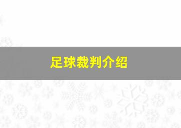 足球裁判介绍