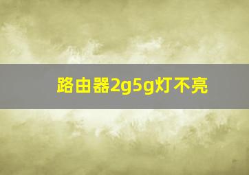 路由器2g5g灯不亮