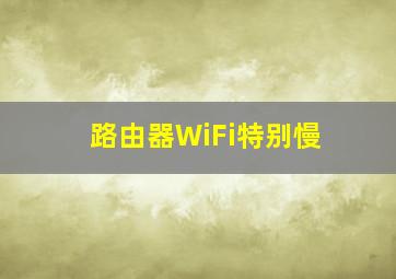 路由器WiFi特别慢