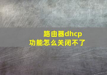 路由器dhcp功能怎么关闭不了