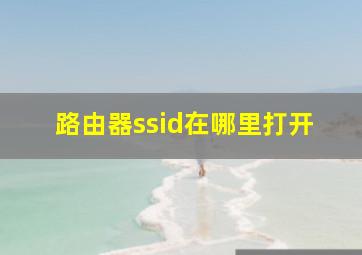 路由器ssid在哪里打开