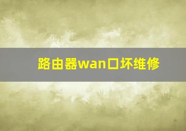 路由器wan口坏维修