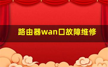 路由器wan口故障维修