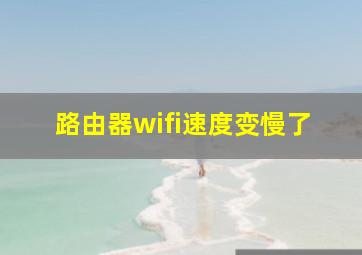 路由器wifi速度变慢了