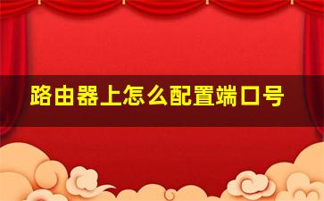 路由器上怎么配置端口号