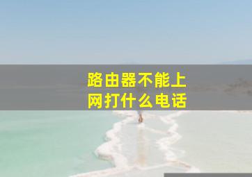 路由器不能上网打什么电话