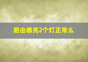 路由器亮2个灯正常么