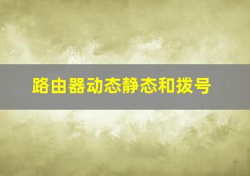 路由器动态静态和拨号