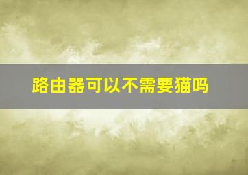 路由器可以不需要猫吗