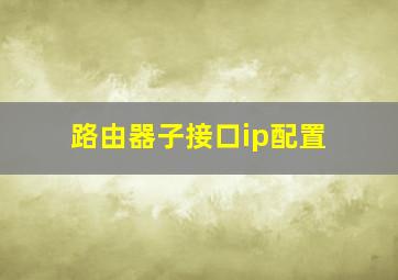 路由器子接口ip配置