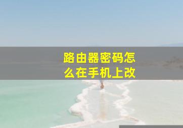 路由器密码怎么在手机上改