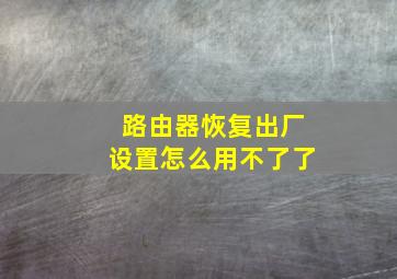 路由器恢复出厂设置怎么用不了了