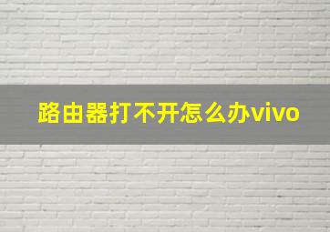 路由器打不开怎么办vivo