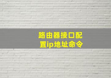 路由器接口配置ip地址命令