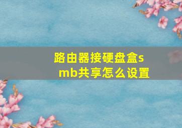 路由器接硬盘盒smb共享怎么设置