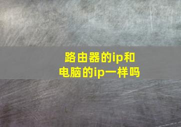 路由器的ip和电脑的ip一样吗