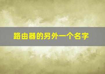 路由器的另外一个名字