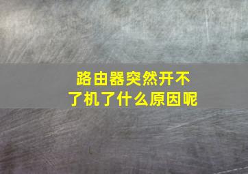 路由器突然开不了机了什么原因呢