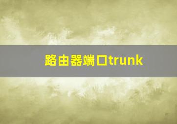 路由器端口trunk