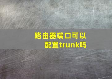 路由器端口可以配置trunk吗