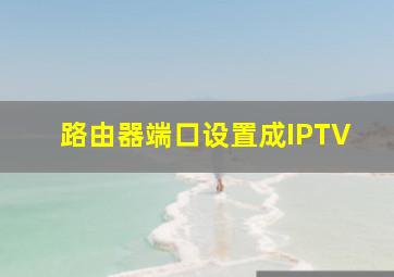 路由器端口设置成IPTV