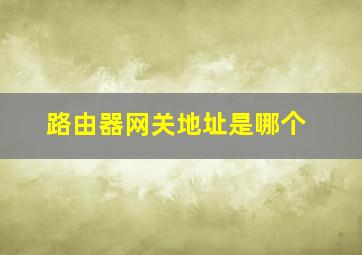 路由器网关地址是哪个