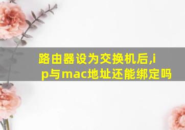 路由器设为交换机后,ip与mac地址还能绑定吗