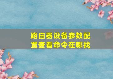 路由器设备参数配置查看命令在哪找