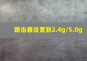 路由器设置到2.4g/5.0g