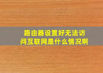 路由器设置好无法访问互联网是什么情况啊