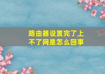 路由器设置完了上不了网是怎么回事