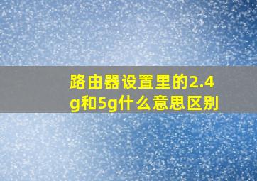 路由器设置里的2.4g和5g什么意思区别