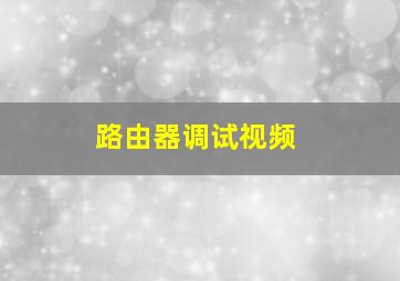 路由器调试视频