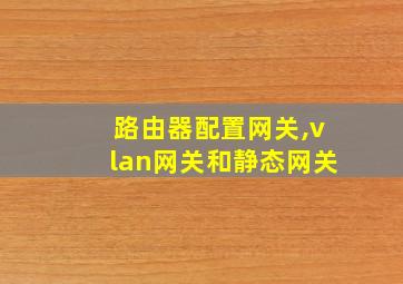 路由器配置网关,vlan网关和静态网关