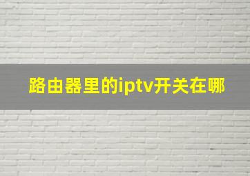 路由器里的iptv开关在哪