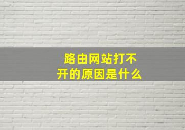 路由网站打不开的原因是什么