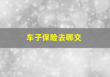 车子保险去哪交