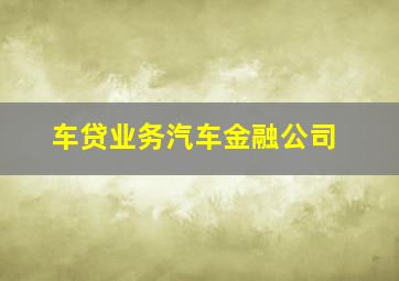 车贷业务汽车金融公司