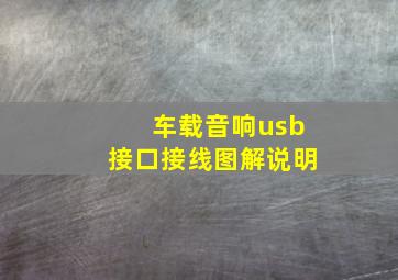 车载音响usb接口接线图解说明