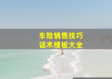 车险销售技巧话术模板大全